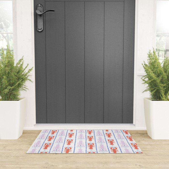 Lobster Stripe Pattern Welcome Mat Gallery Image 3