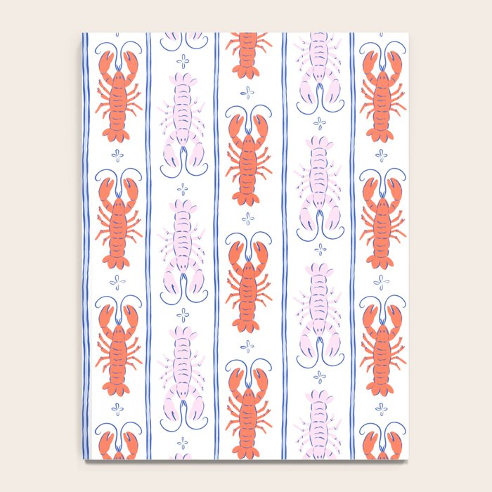 Lobster Stripe Pattern Notebook Gallery Image 4