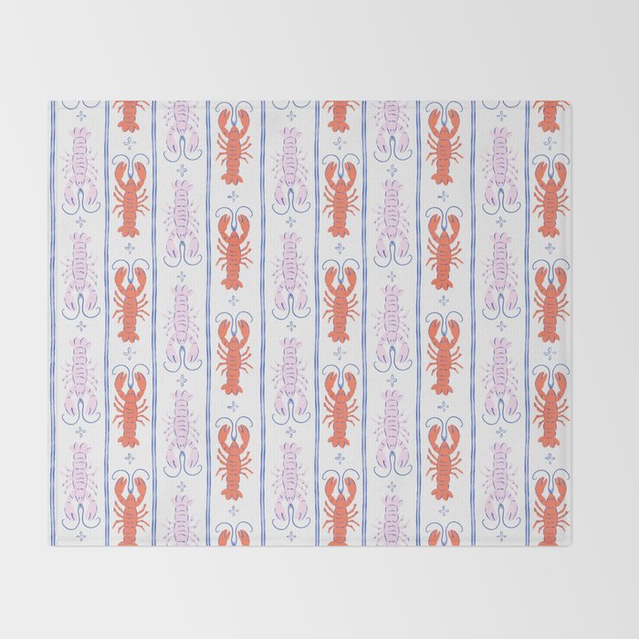 Lobster Stripe Pattern Throw Blanket Gallery Image 2