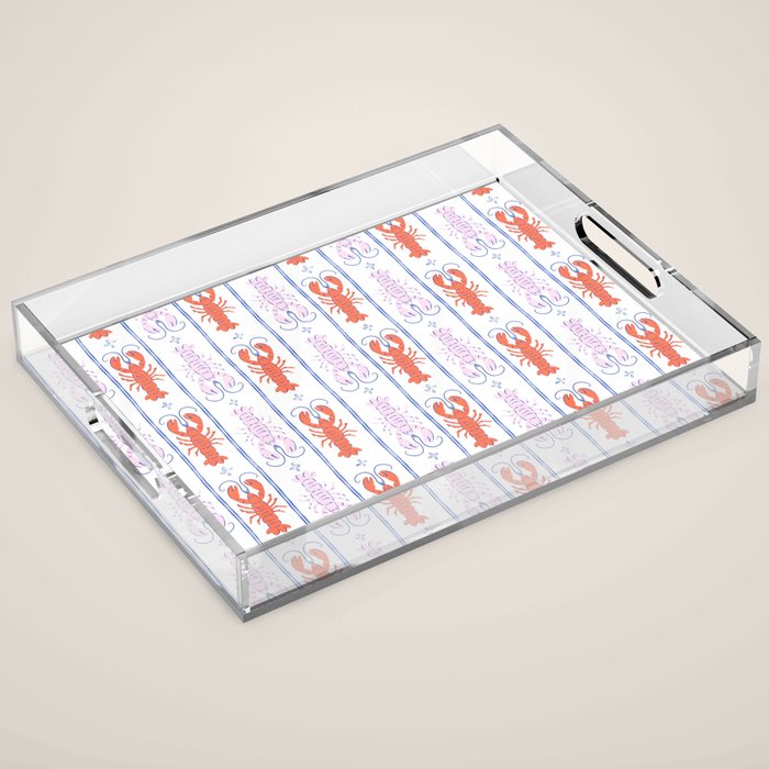 Lobster Stripe Pattern Acrylic Tray Gallery Image 1