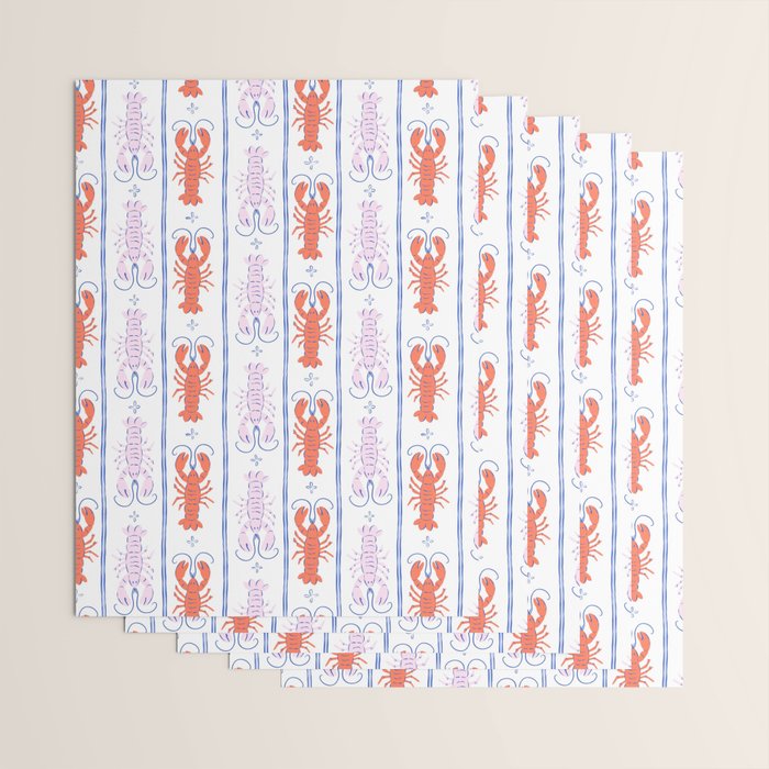 Lobster Stripe Pattern Wrapping Paper Gallery Image 3