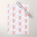 Lobster Stripe Pattern Wrapping Paper Gallery Image 1
