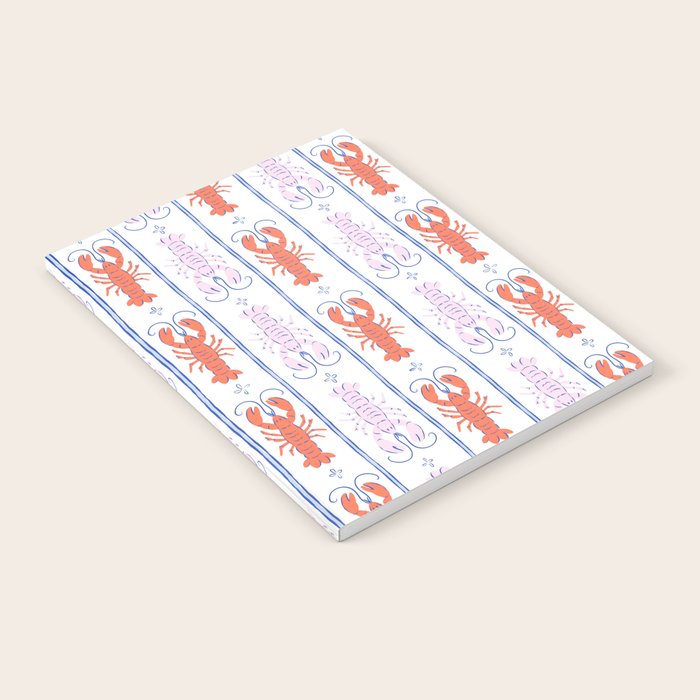 Lobster Stripe Pattern Notebook Gallery Image 2