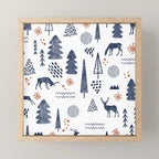 Deer Christmas forest Mini Art Print Gallery Image 1