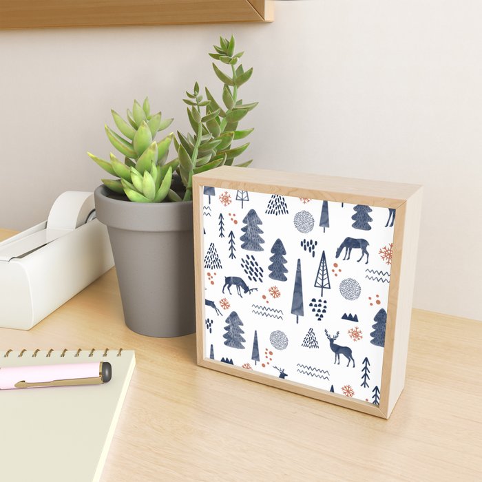 Deer Christmas forest Mini Art Print Gallery Image 2