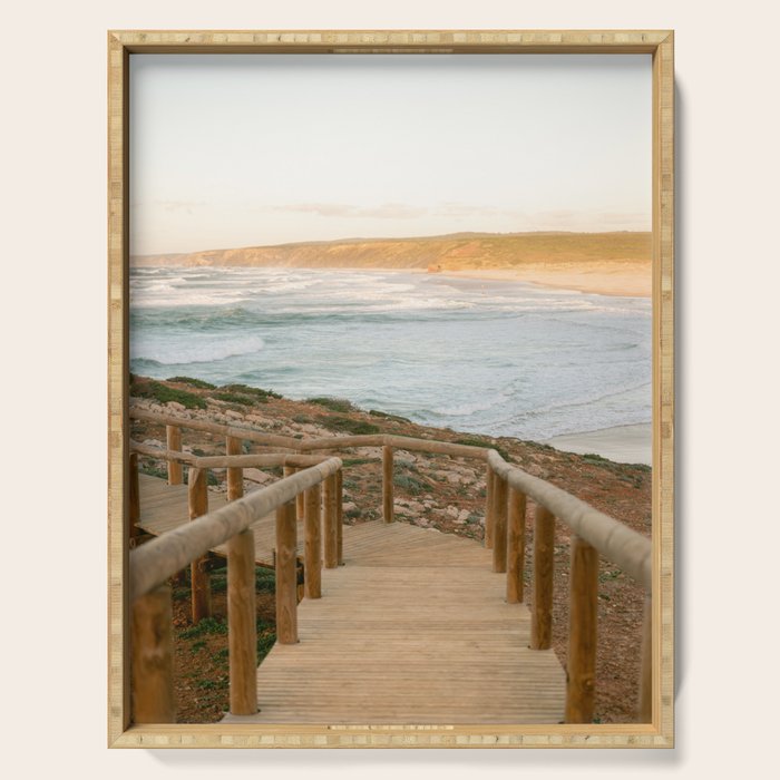 Algarve Stairs to the beach | Portugal Travel Photography Serving Tray Gallery Image 1