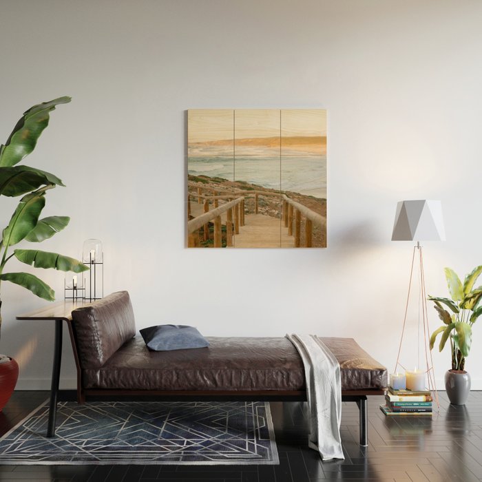 Algarve Stairs to the beach | Portugal Travel Photography Wood Wall Art Gallery Image 2