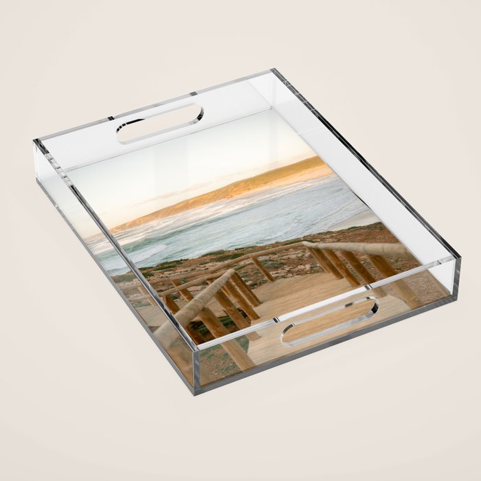 Algarve Stairs to the beach | Portugal Travel Photography Acrylic Tray Gallery Image 1