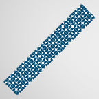 Mid Century Modern Geometric 04 Blue Table Runner Gallery Image 3