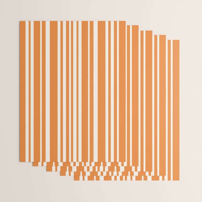 Classic Stripes XLVI - Retro Orange Wrapping Paper Gallery Image 3