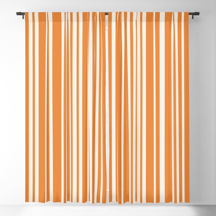 Classic Stripes XLVI - Retro Orange Window Curtain Gallery Image 1