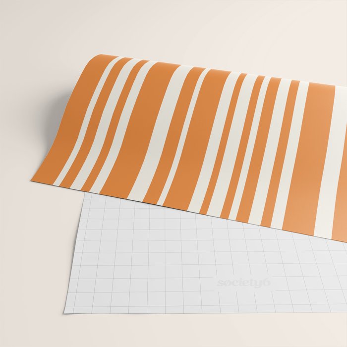 Classic Stripes XLVI - Retro Orange Wrapping Paper Gallery Image 2