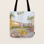 Poolside at the Saguaro Hotel Panorama - Palm Springs, California Tote Bag Gallery Image 1