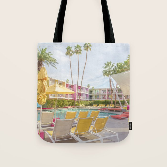 Poolside at the Saguaro Hotel Panorama - Palm Springs, California Tote Bag Gallery Image 1