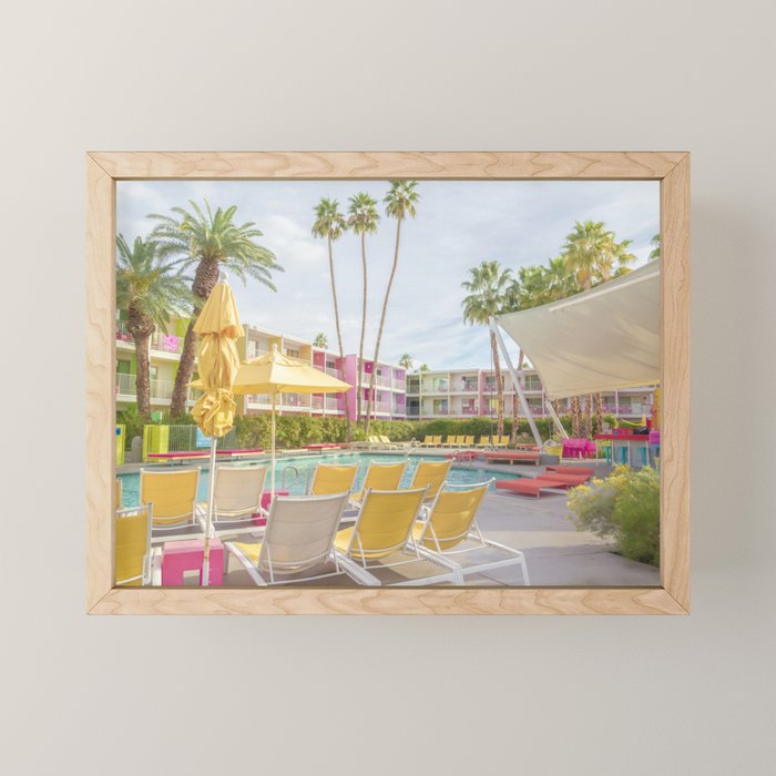 Poolside at the Saguaro Hotel Panorama - Palm Springs, California Mini Art Print Gallery Image 1