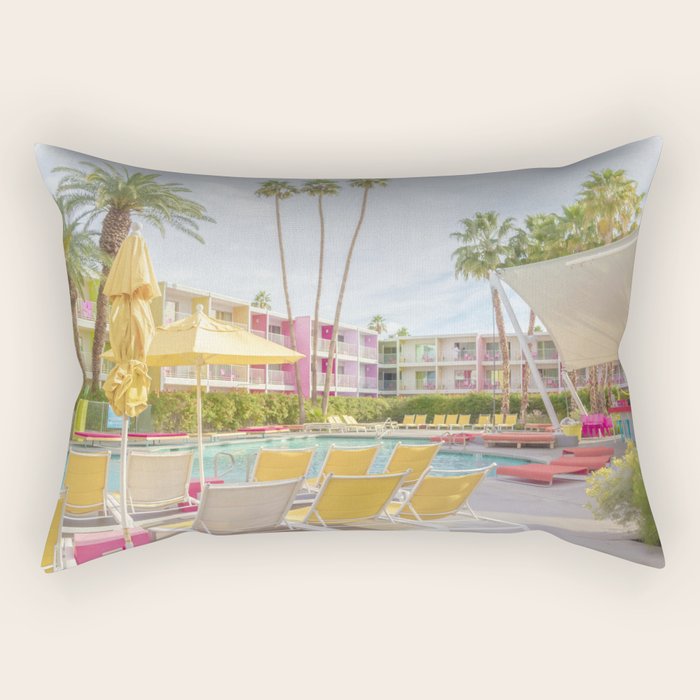 Poolside at the Saguaro Hotel Panorama - Palm Springs, California Rectangular Pillow Gallery Image 2