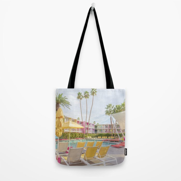 Poolside at the Saguaro Hotel Panorama - Palm Springs, California Tote Bag Gallery Image 2