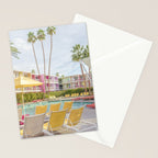 Poolside at the Saguaro Hotel Panorama - Palm Springs, California Stationery Card Gallery Image 2