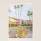 Poolside at the Saguaro Hotel Panorama - Palm Springs, California Stationery Card Gallery Image 2
