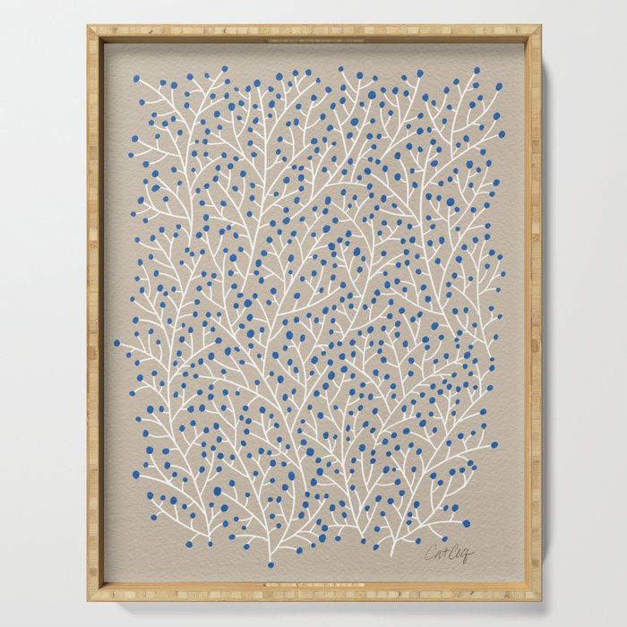 Blue & White Berry Branches Serving Tray Gallery Image 1