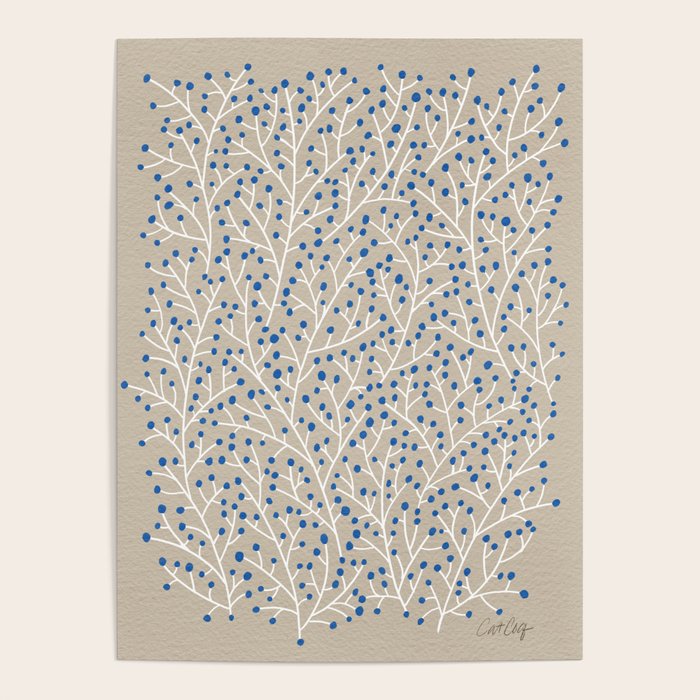 Blue & White Berry Branches Poster Gallery Image 4