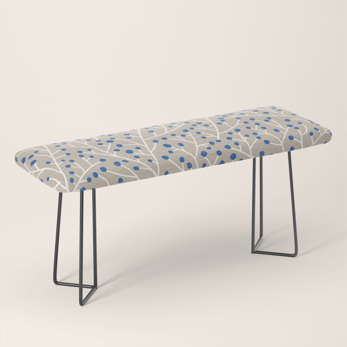 Blue & White Berry Branches Bench Gallery Image 1