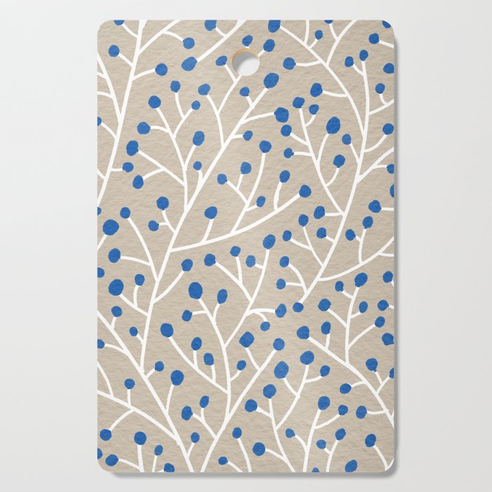 Blue & White Berry Branches Cutting Board Gallery Image 1