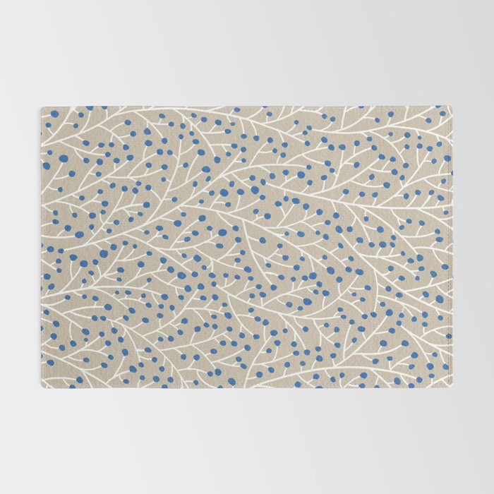 Blue & White Berry Branches Rug Gallery Image 2