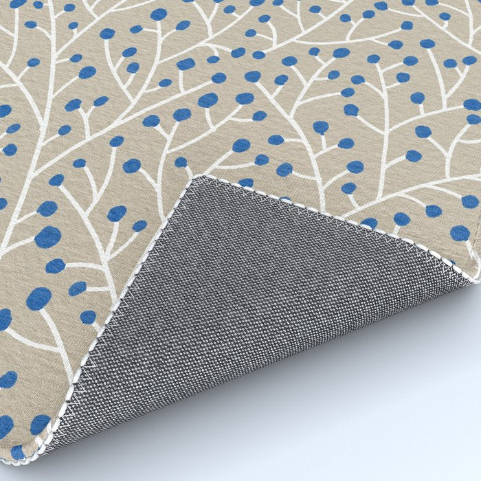 Blue & White Berry Branches Rug Gallery Image 4