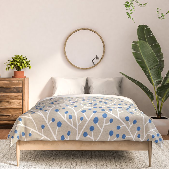 Blue & White Berry Branches Comforter Gallery Image 3
