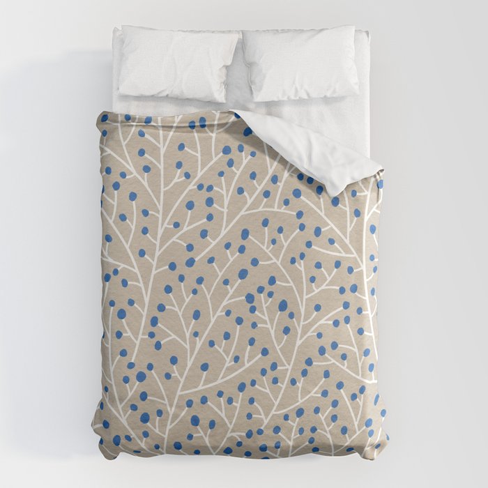 Blue & White Berry Branches Duvet Cover Gallery Image 1