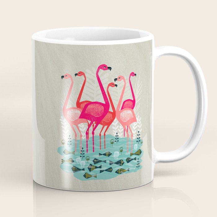 Flamingos by Andrea Lauren  Coffee Mug Gallery Image 1