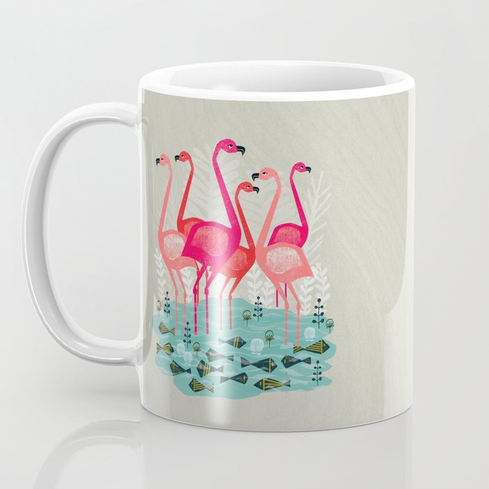 Flamingos by Andrea Lauren  Coffee Mug Gallery Image 3