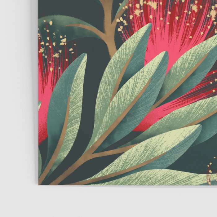 Pohutukawa - Red / Natural Green Poster Gallery Image 3