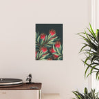 Pohutukawa - Red / Natural Green Poster Gallery Image 2