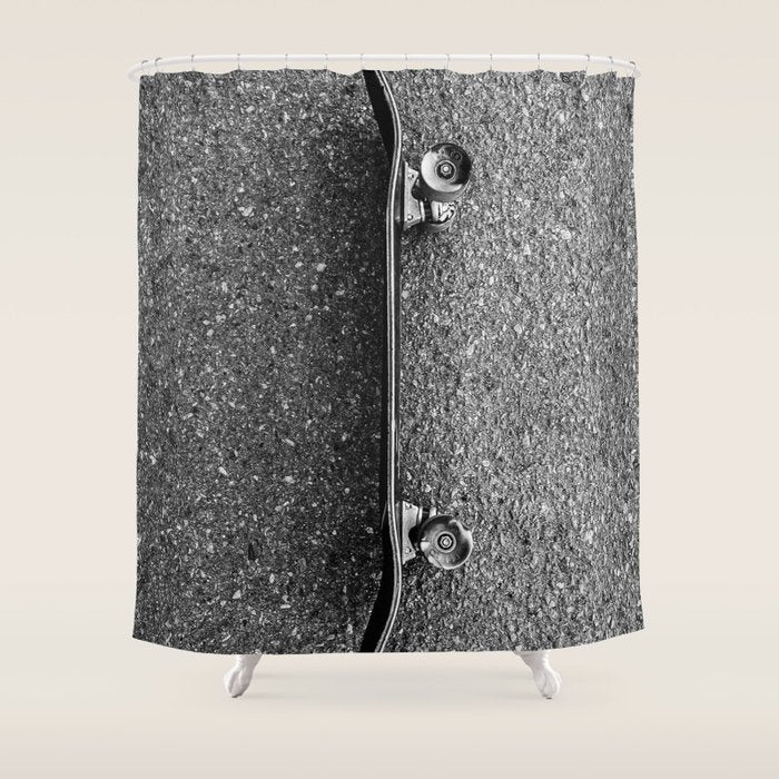 Resting Skateboard Shower Curtain Gallery Image 1