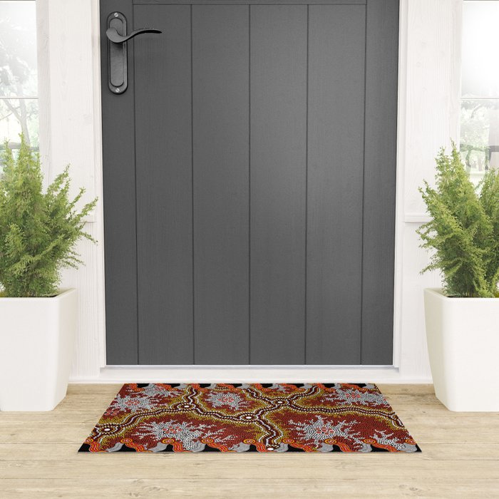 Aboriginal Art Authentic â Mountains Welcome Mat Gallery Image 3