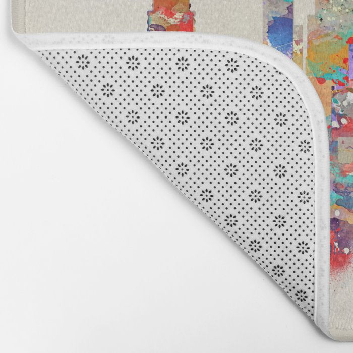 Boston city watercolor Bath Mat Gallery Image 2