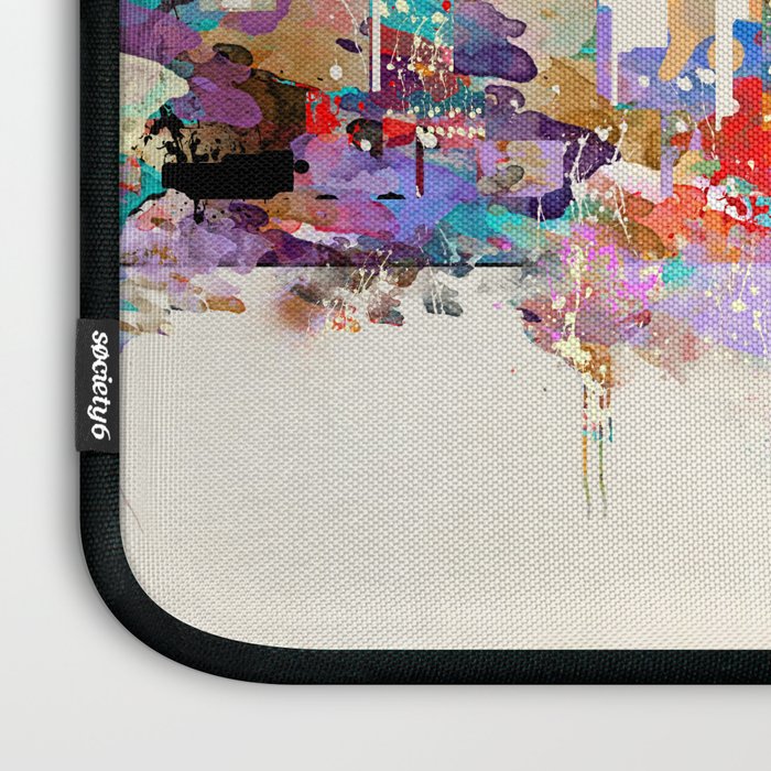 Boston city watercolor Laptop Sleeve Gallery Image 3