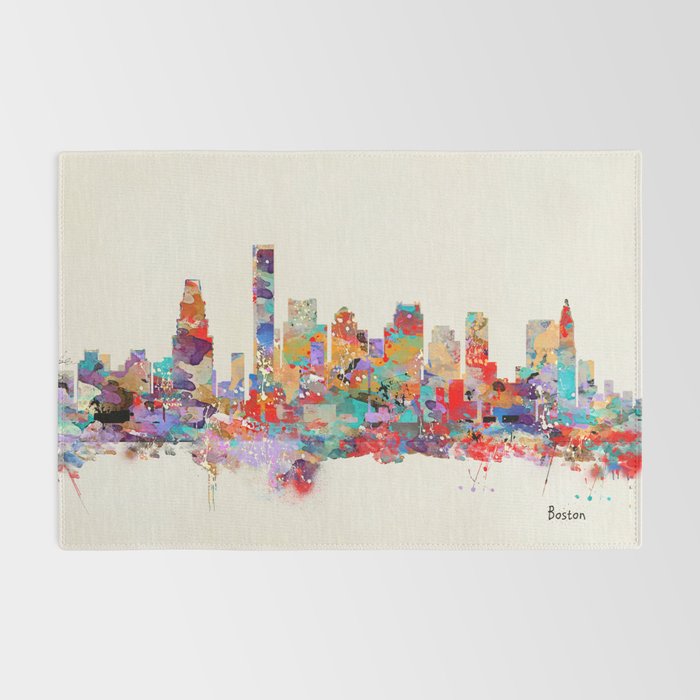 Boston city watercolor Rug Gallery Image 2