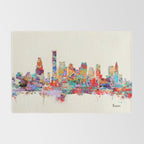 Boston city watercolor Rug Gallery Image 2