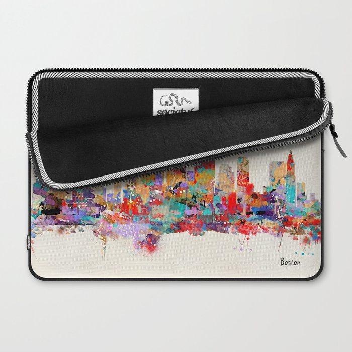 Boston city watercolor Laptop Sleeve Gallery Image 2