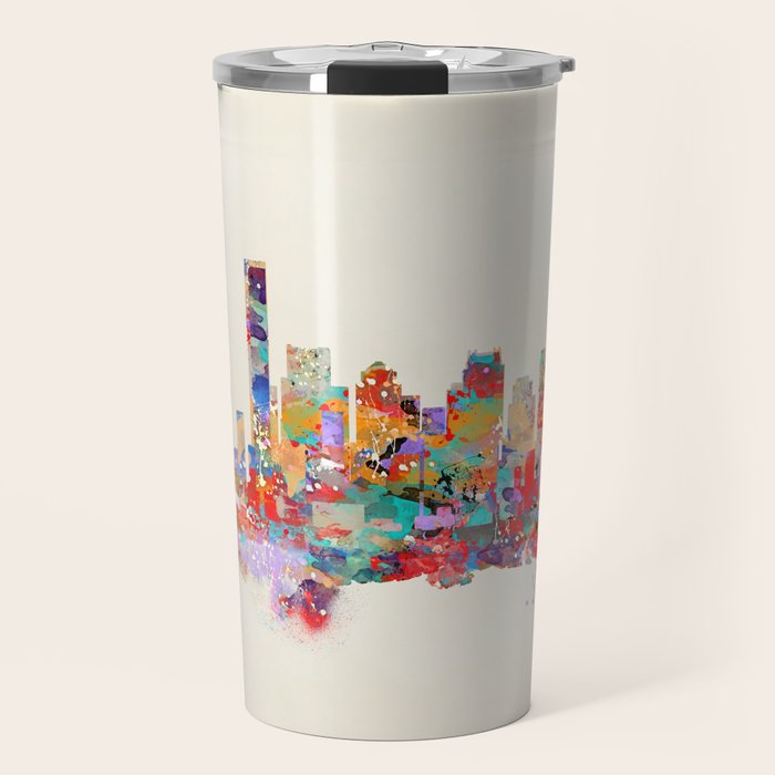 Boston city watercolor Travel Mug Gallery Image 1