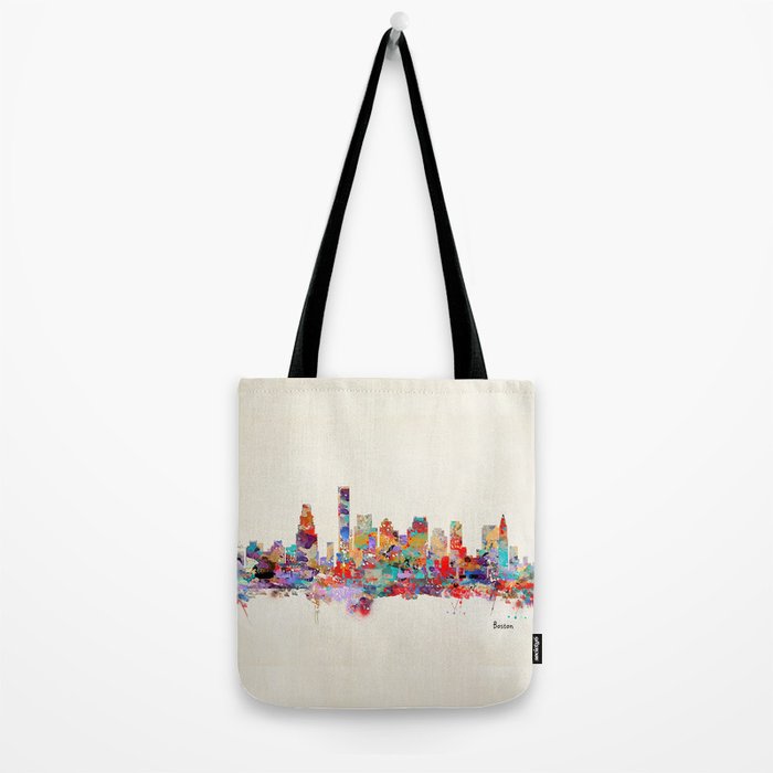 Boston city watercolor Tote Bag Gallery Image 2
