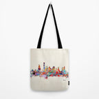 Boston city watercolor Tote Bag Gallery Image 2