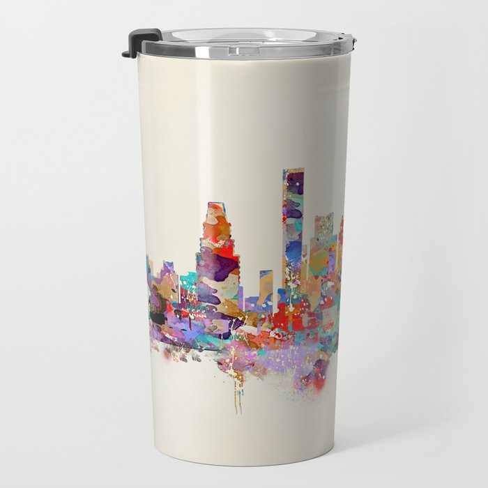 Boston city watercolor Travel Mug Gallery Image 3