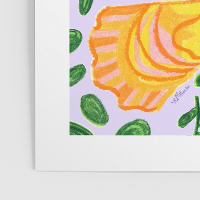 Art Deco Shells in Gold & Orange Poster Gallery Image 3