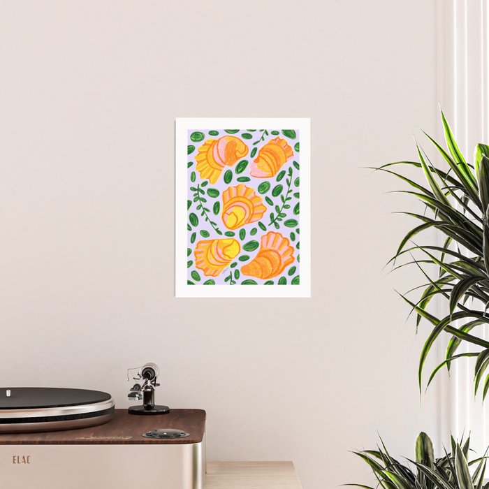 Art Deco Shells in Gold & Orange Poster Gallery Image 2