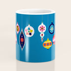 Retro Christmas Baubles on a dark background Coffee Mug Gallery Image 4
