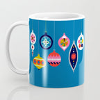 Retro Christmas Baubles on a dark background Coffee Mug Gallery Image 3